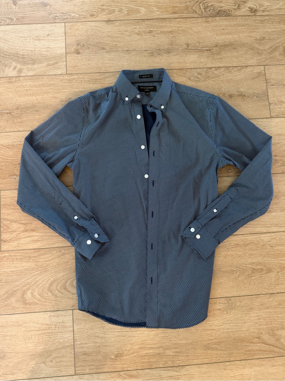 Banana Republic Navy Blue Microdot Button-Down Shirt